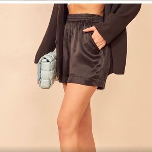 Reformation silk shorts. Black. Size small.